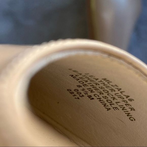 Marc Fisher Champagne Gold Square Heel Closed Toe Pumps - Picture 6 of 9